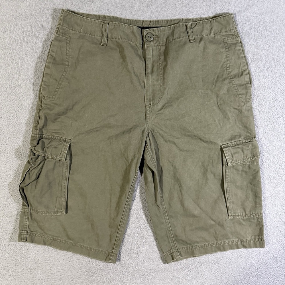 Sean John Cargo Shorts 36‎ Army Green Streetwear Military Paratrooper Baggy Y2K